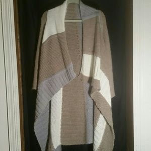 Shawl collar open front cardigan